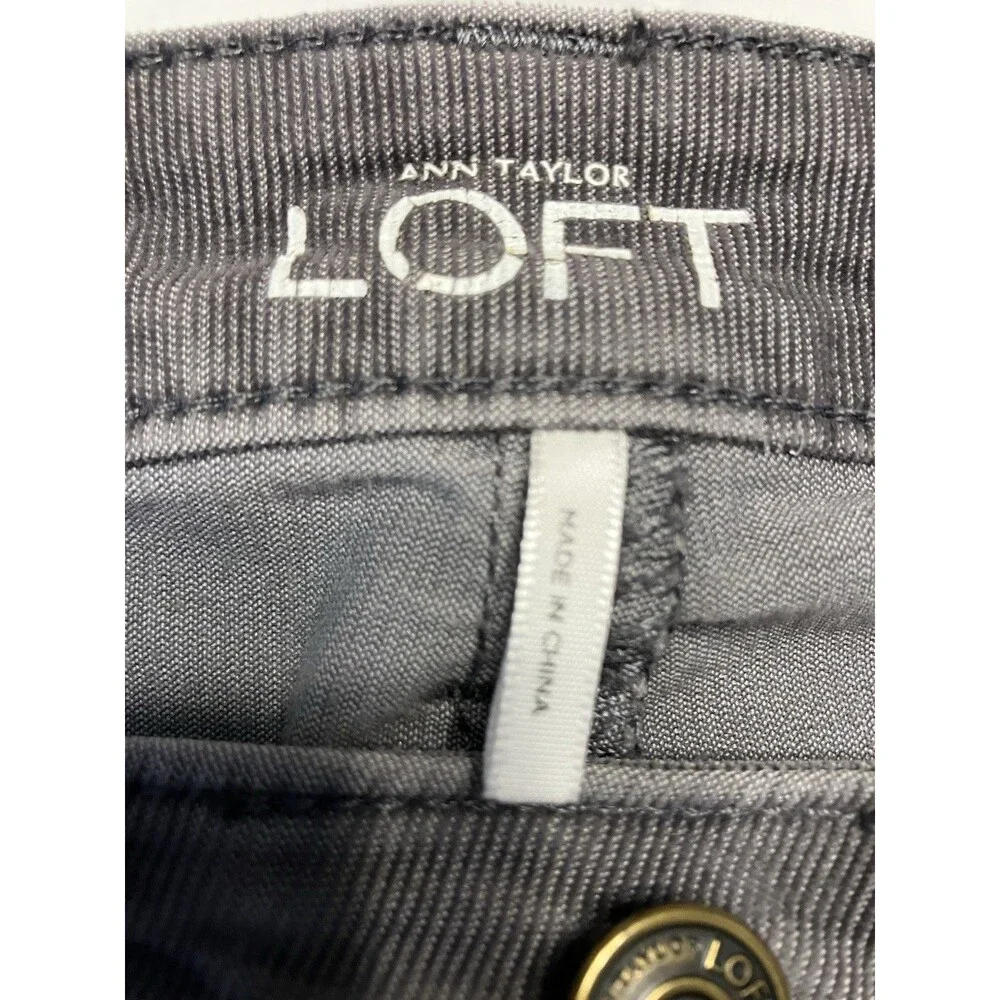 Ann Taylor Loft Womens Gray Corduroy Pants Size 10 With Pockets - Picture 2 of 7
